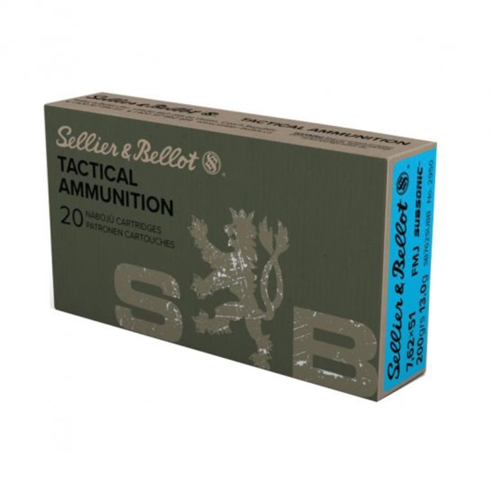 S&B 762X51 SUBSONIC 200GR FMJ 20/500 - for sale