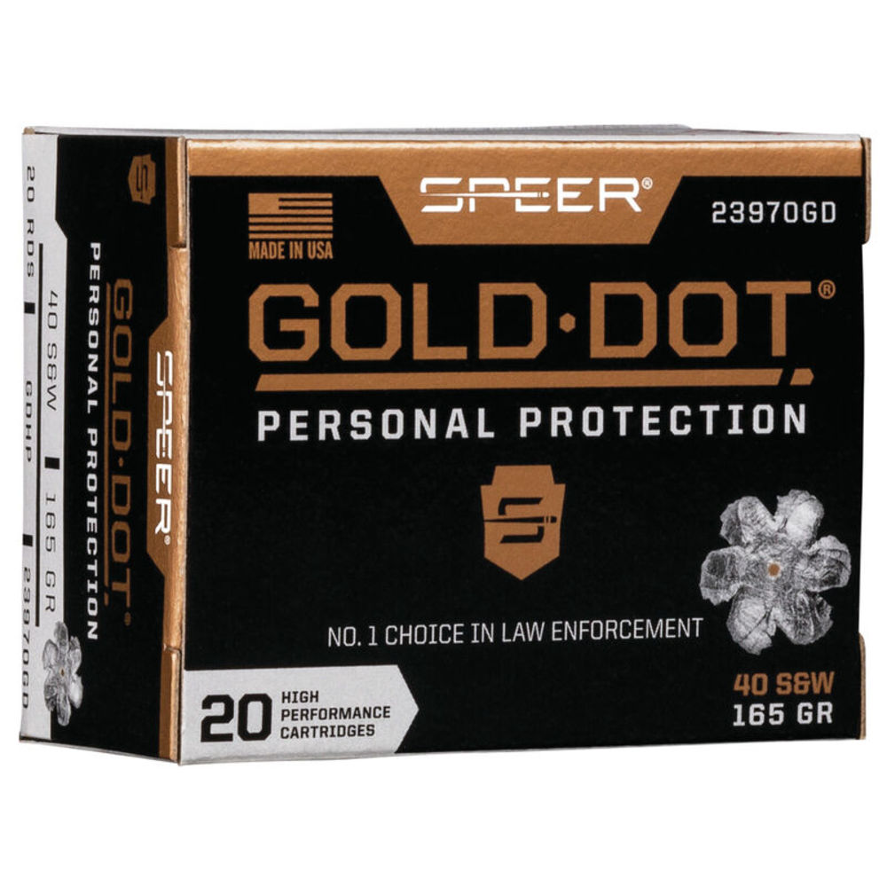 SPEER GOLD DOT 40 SW 165GR GDHP 20RD 10BX/CS - for sale