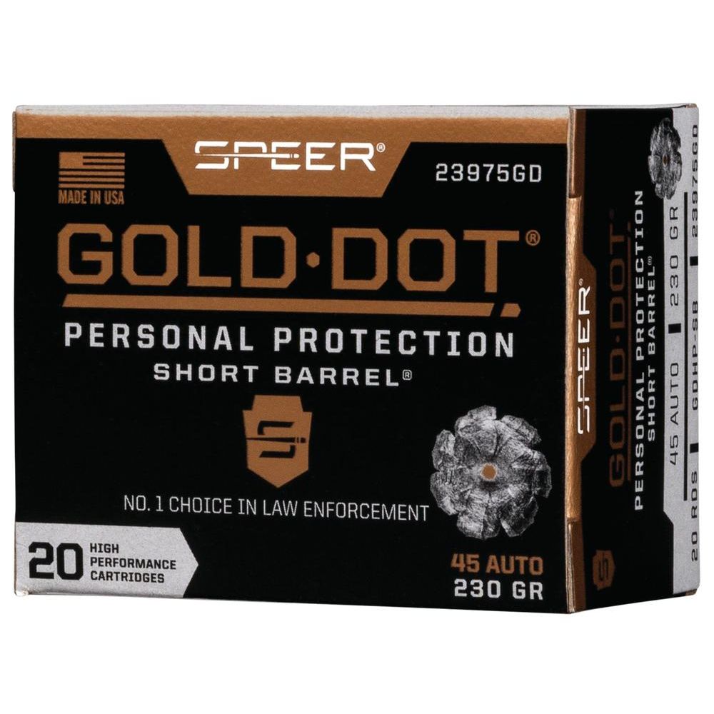 SPEER GOLD DOT 45 ACP 230GR GDHP SHORT BARREL 20RD 10BX/CS - for sale