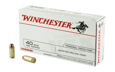 WINCHESTER USA 40 SW 180GR JHP 50RD 10BX/CS - for sale