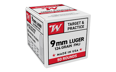 WINCHESTER USA 9MM LUGER 124GR FMJ 50RD 20BX/CS - for sale